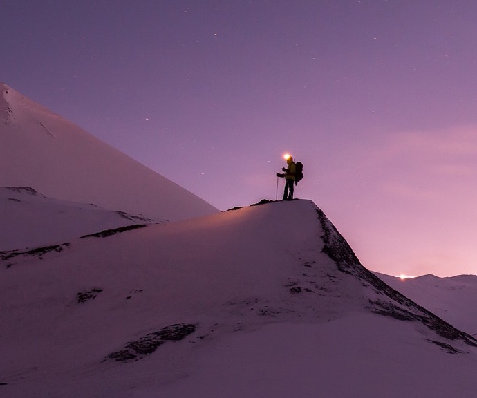 Illustrasjon Hodelykt LED Vinter